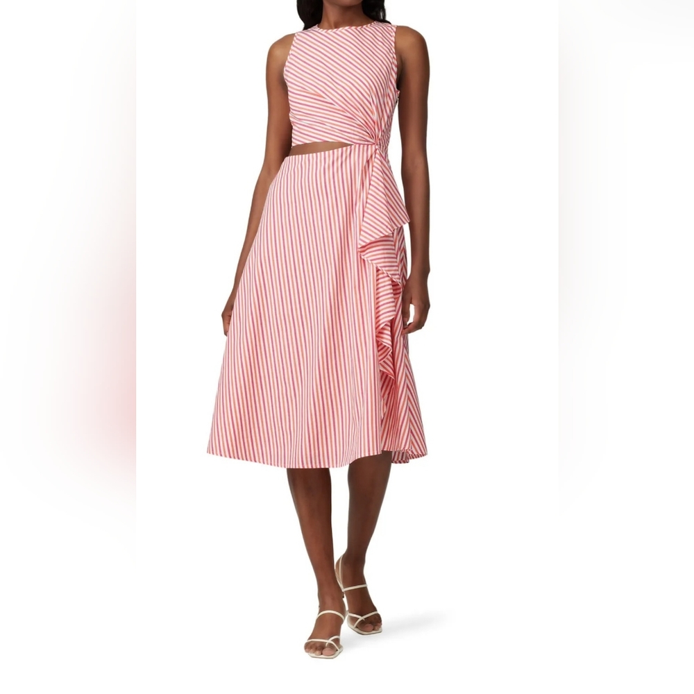 NWT J. CREW COLLECTION Samara striped cutout cotton dress 8